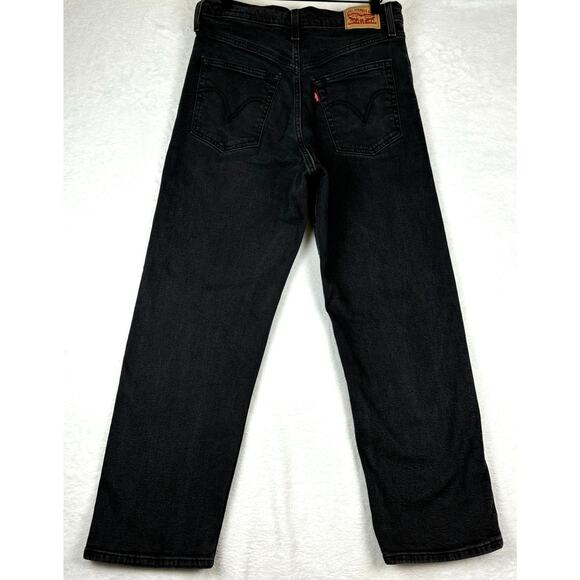 Levi's Ribcage Straight Ankle Jeans Women's Size 30 in Black Sprout - Picture 13 of 16